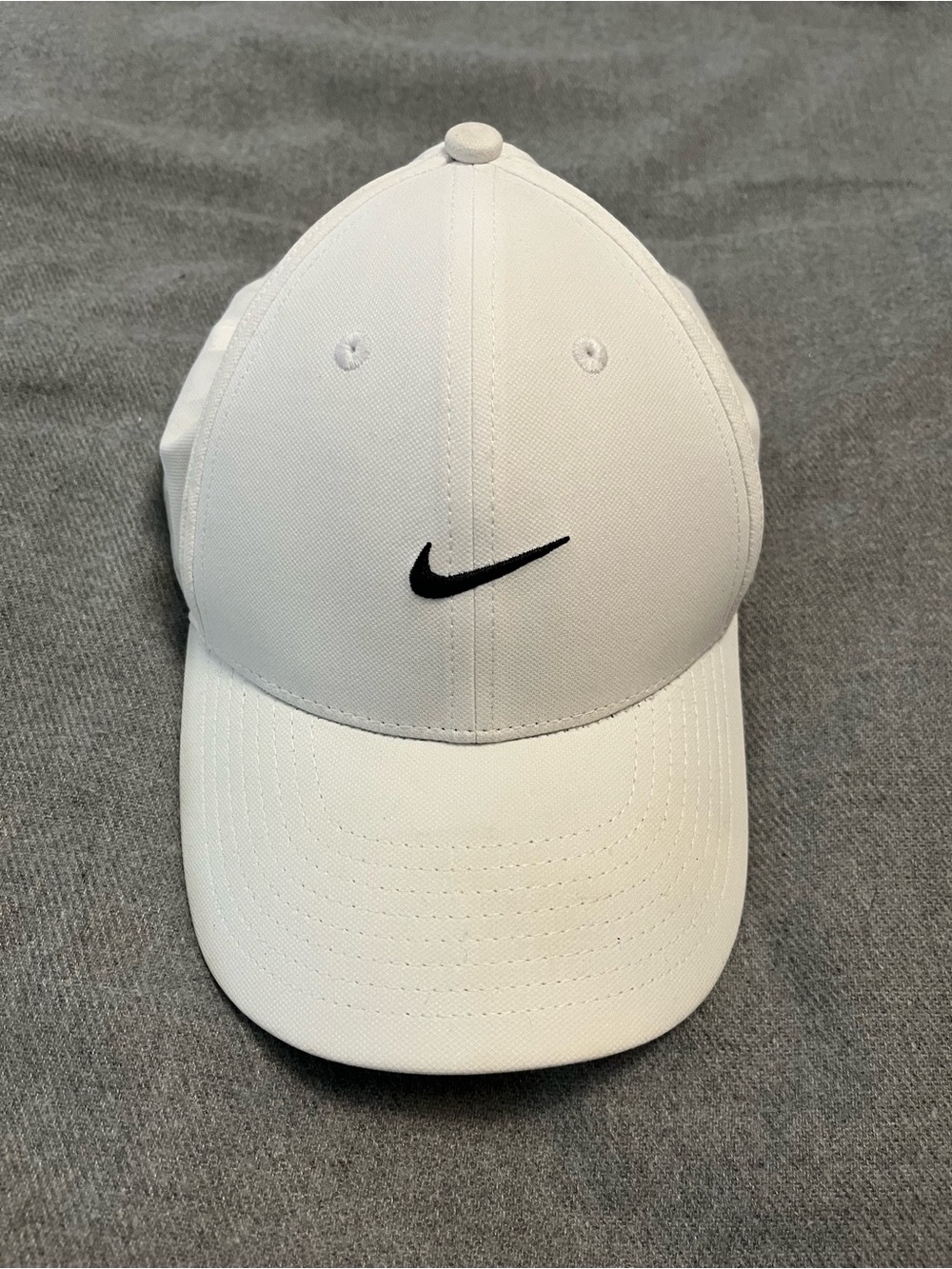 Nike White Baseball Cap with Black Swoosh